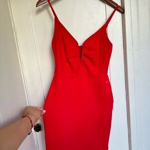 Macy's Red Spaghetti Strap Bodycon Mini Dress